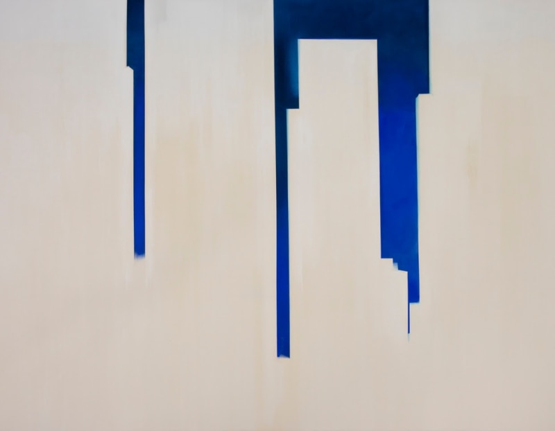 detail of Wanda Koop, "In Absentia (Deep Blue–White)" Artwork