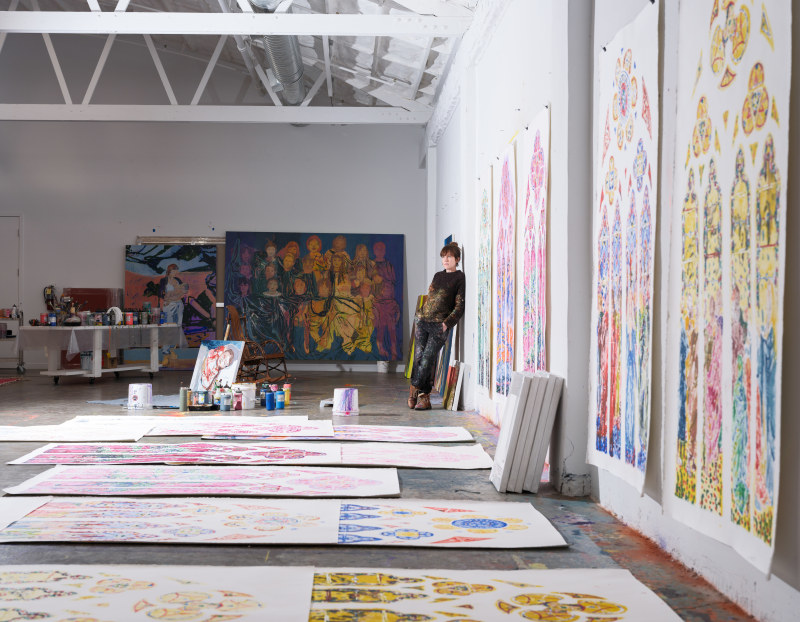 Portrait of Claire Tabouret in her studio