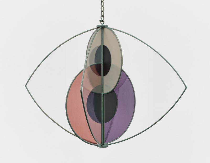 A sculpture by Anne Libby of interlocking glass eyes.
