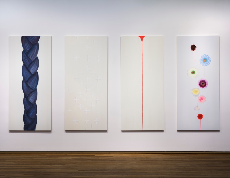 Installation view of Wanda Koop's "Who Owns the Moon"