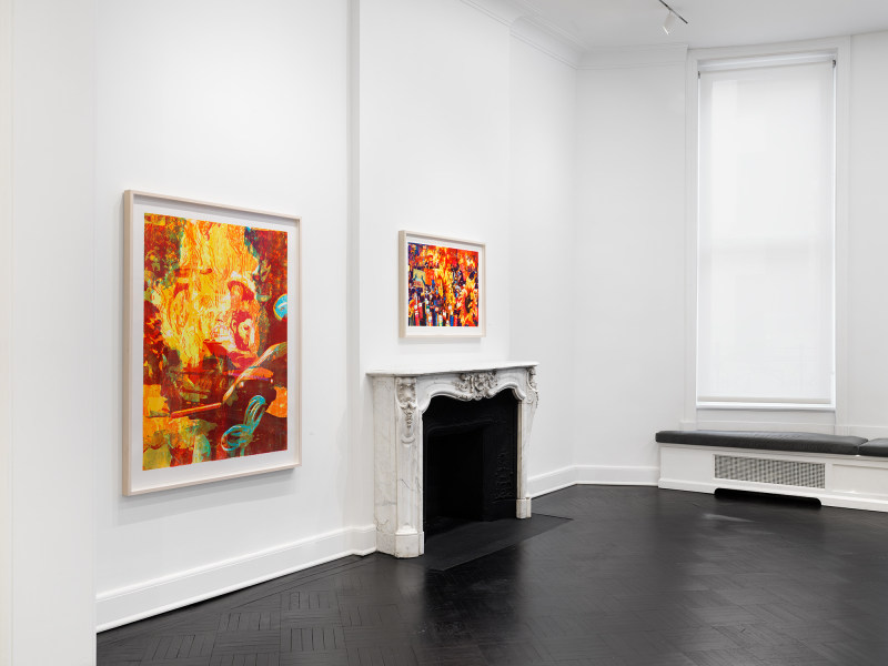 Installation view, Rob Swainston and Zorawar Sidhu,&nbsp;Doomscrolling, Petzel, 2022