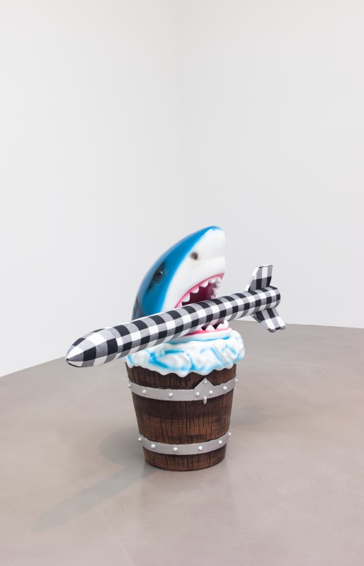 Cosima von Bonin, WHAT IF IT BARKS 8 (SHARK DUST BIN VERSION I)