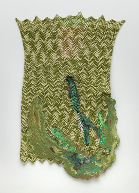 Rodney McMillian, Untitled (green afghan)