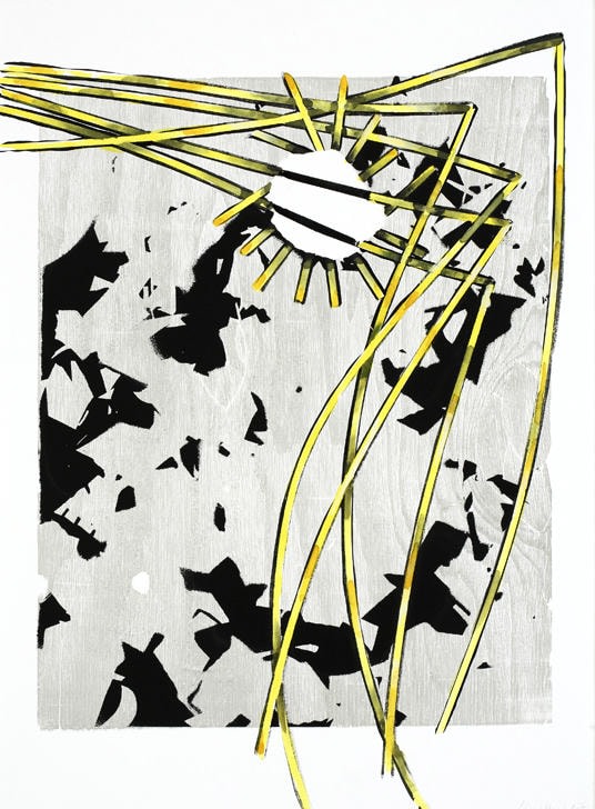 Untitled 2007 Silkscreen, woodcut, gouache, watercolor on paper