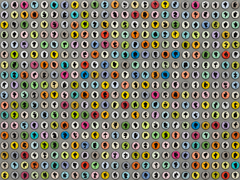 Allan McCollum, Collection of Four Hundred and Thirty-two Shapes Buttons