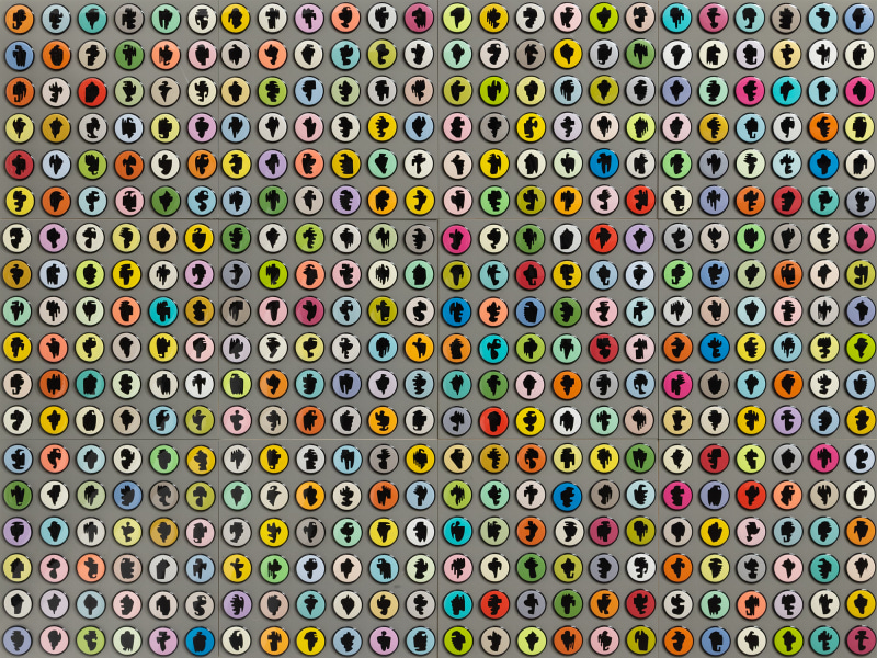 Allan McCollum, Collection of Four Hundred and Thirty-two Shapes Buttons