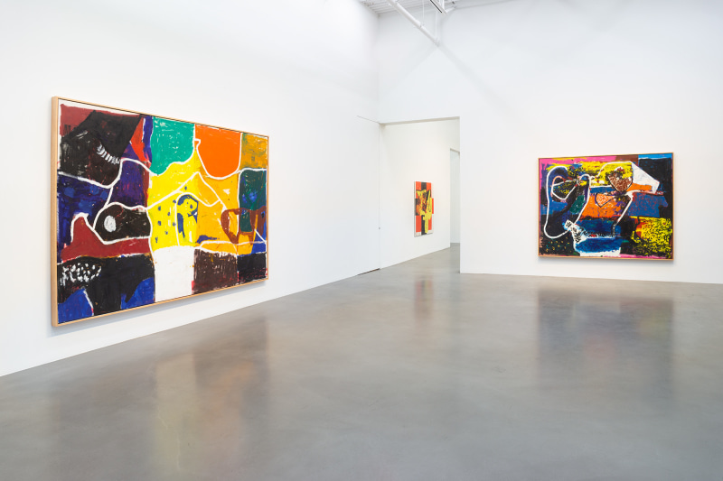 Installation view, Joe Bradley, Bhoga Marga, Petzel, 2022