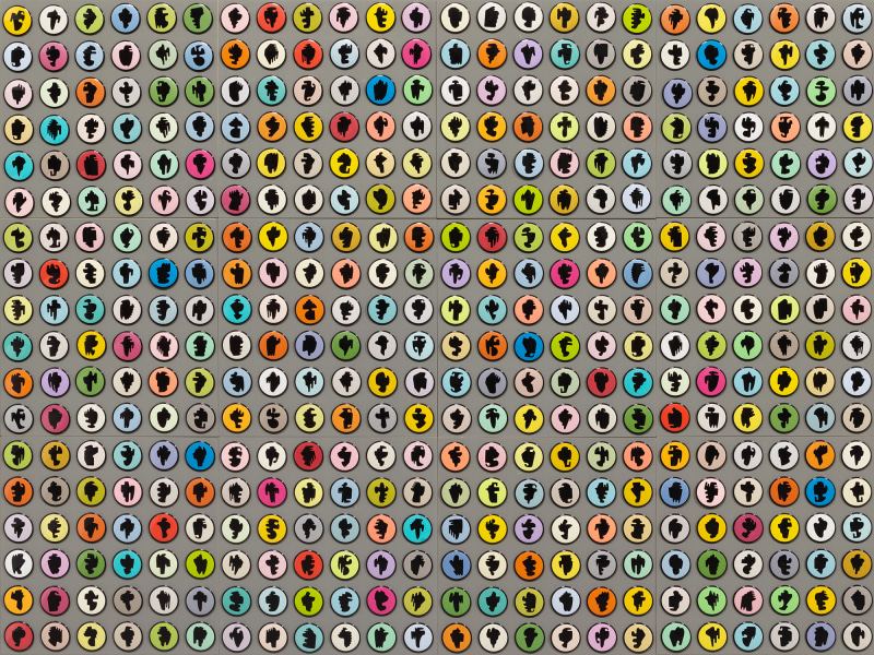 Allan McCollum, Collection of Four Hundred and Thirty-two Shapes Buttons