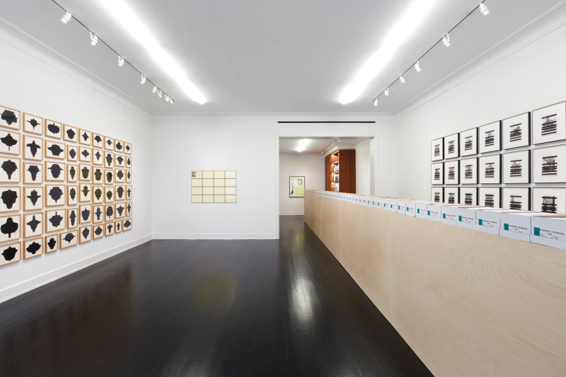 Installation view, Hanne Darboven, Wade Guyton, Allan McCollum, Stephen Prina, Samson Young, Petzel, New York, May 4 &ndash; June 19, 2020