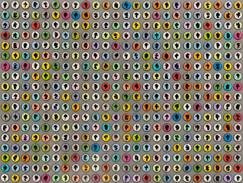 Allan McCollum, Collection of Four Hundred and Thirty-two Shapes Buttons