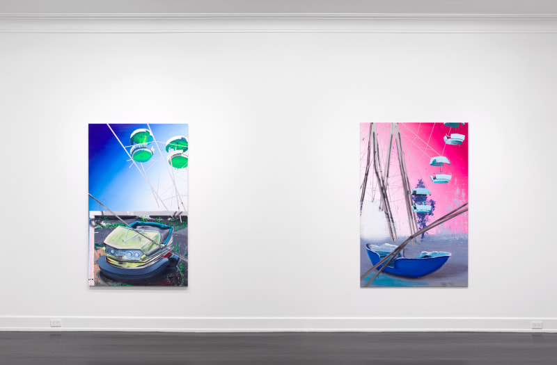 Installation view, Dirk Skreber, days before, Petzel, New York, 2018