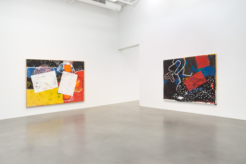 Installation view, Joe Bradley, Bhoga Marga, Petzel, 2022