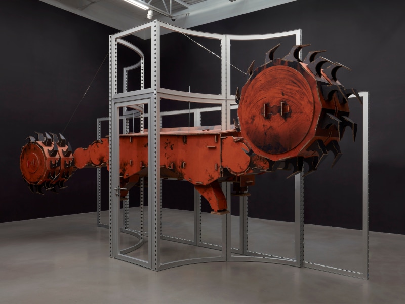 Simon Denny, Joy Global semi-autonomous longwall coal mining 7LS8 shearer cardboard display