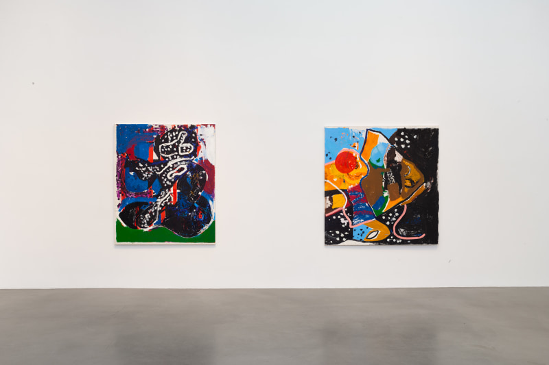 Installation view, Joe Bradley, Bhoga Marga, Petzel, 2022