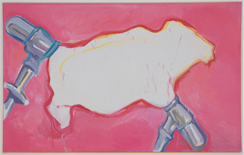 Angesaugte Kuh (Suctioned Cow), 1988, Oil on canvas