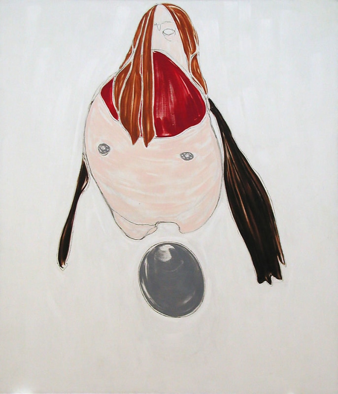 Self-Portrait Laying Egg