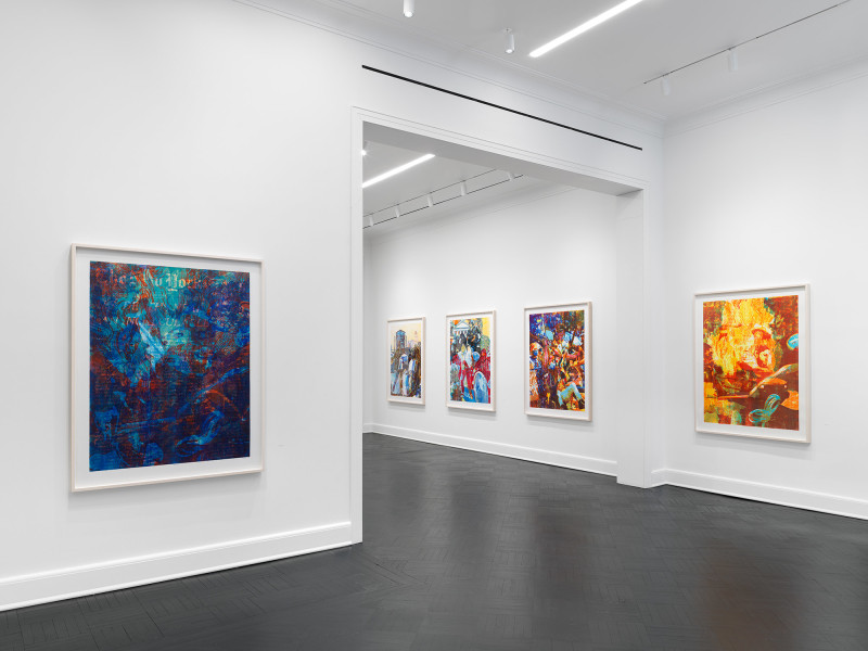 Installation view, Rob Swainston and Zorawar Sidhu,&nbsp;Doomscrolling, Petzel, 2022