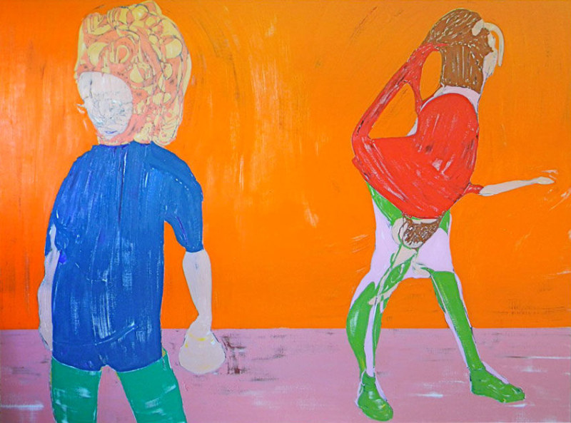 Two Figures on Orange