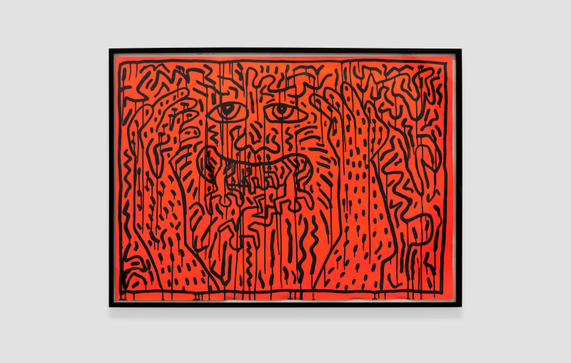 Keith Haring Untitled signed 1983 Painting Nicodim Gallery Los Angeles