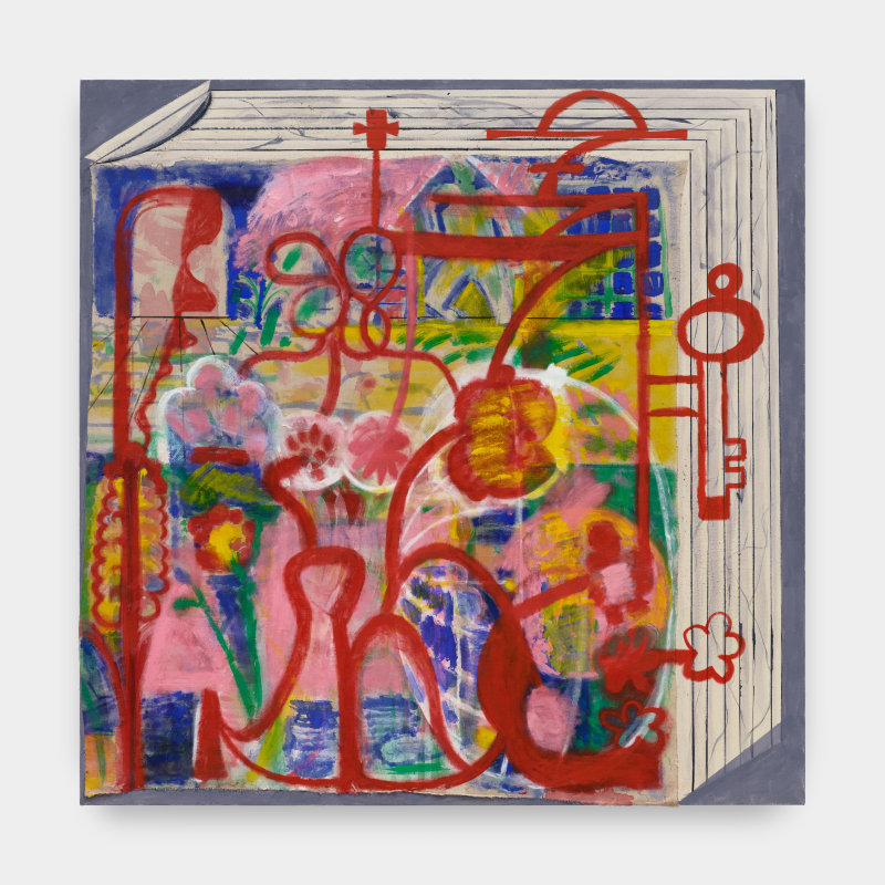 Anna Rosen, &quot;My Diary&quot;, 2024, oil, emulsion, and linen on canvas, 60 x 60 in (152.4 x 152.4 cm)