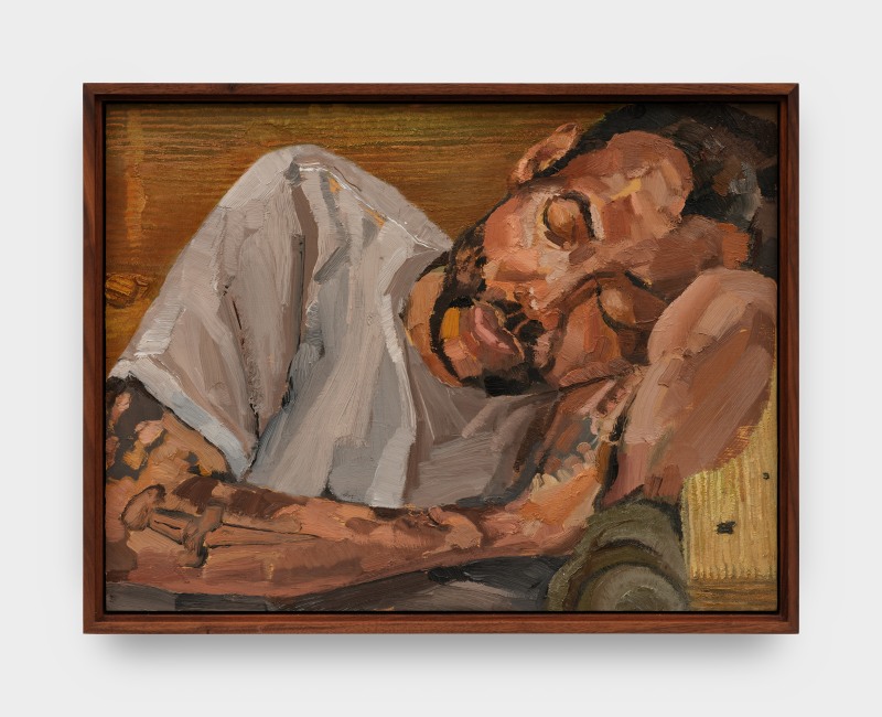 Andy Woll, &quot;Artist Resting&quot;, 2025, oil on linen, 16 1/2 x 22 in (41.9 x 55.9 cm)