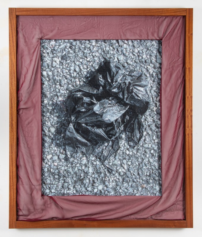 Rose Marcus, &quot;Tiger's eye&quot;, 2019, inkjet print, PVC, silk chiffon, mahogany frame,&nbsp;52 x 44 1/8 x 2 in (132.1 x 112.1 x 5.1 cm)