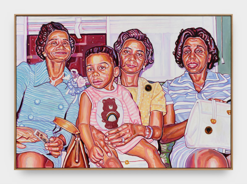 Esiri Erheriene-Essi, &quot;Tomorrow is a long long time&quot;, 2025, oil, ink and xerox transfer on linen, 56 x 78 1/4 x 2 1/4 in (142.2 x 198.8 x 5.7 cm)