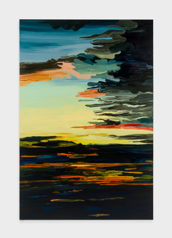 Clare Woods, &quot;Time Slip&quot;, 2024, oil on aluminum, 118 1/8 x 78 3/4 in (300 x 200 cm)