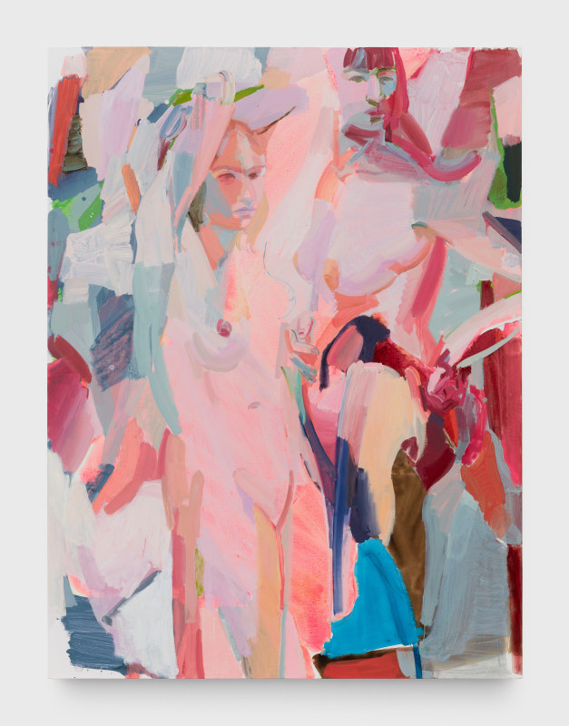 Sarah Awad, &quot;Visitation&quot;, 2022, oil and vinyl on canvas, 72 x 54 in (182.9 x 137.2 cm)