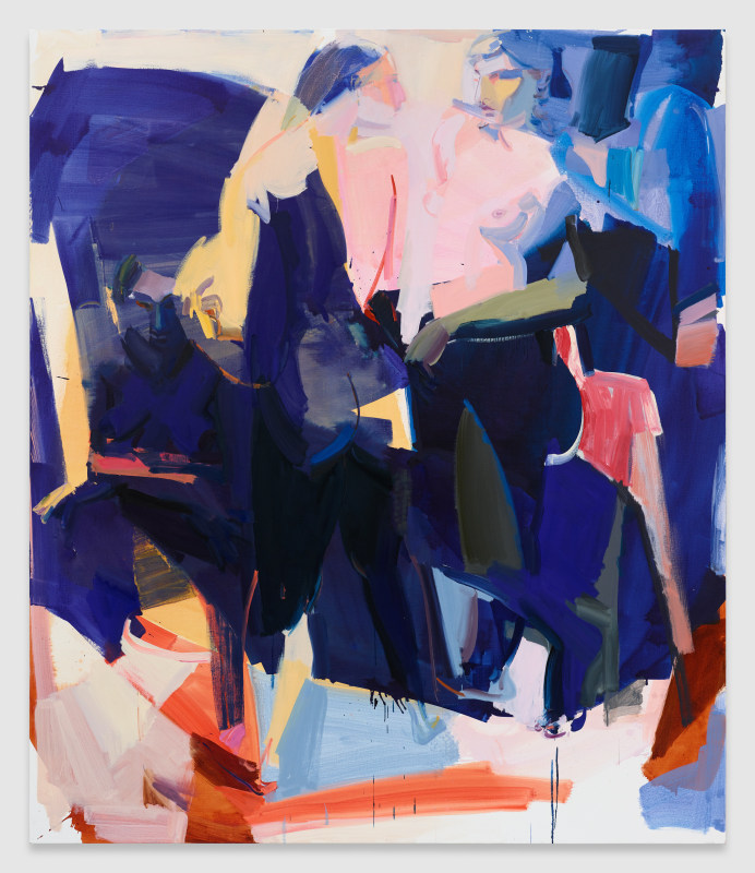 Sarah Awad, &quot;Night Swim,&quot; 2018, oil and vinyl on canvas, 96 x 82 in (243.8 x 208.3 cm)