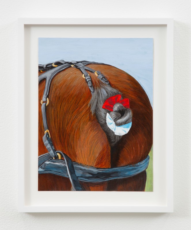 &quot;Brown Horse with Red and White Bow,&quot; 2021