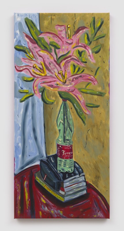 Marcel Alcal&aacute;, &quot;Casual Arrangement&quot;, 2025, oil on canvas, 44 x 20 1/2 in (111.8 x 52.1 cm)