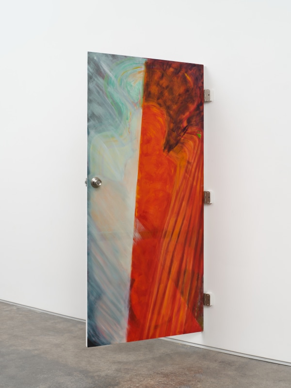 Marisa Takal, &quot;Pathfinder&quot;, 2025, oil on plexiglass and panel, 80 x 36 x 6 1/2 in (203.2 x 91.4 x 16.5 cm)