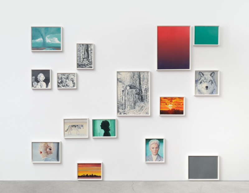 Cynthia Daignault, &quot;Vertigo&quot;, 2023, oil on paper, dimensions variable, 15 framed panels