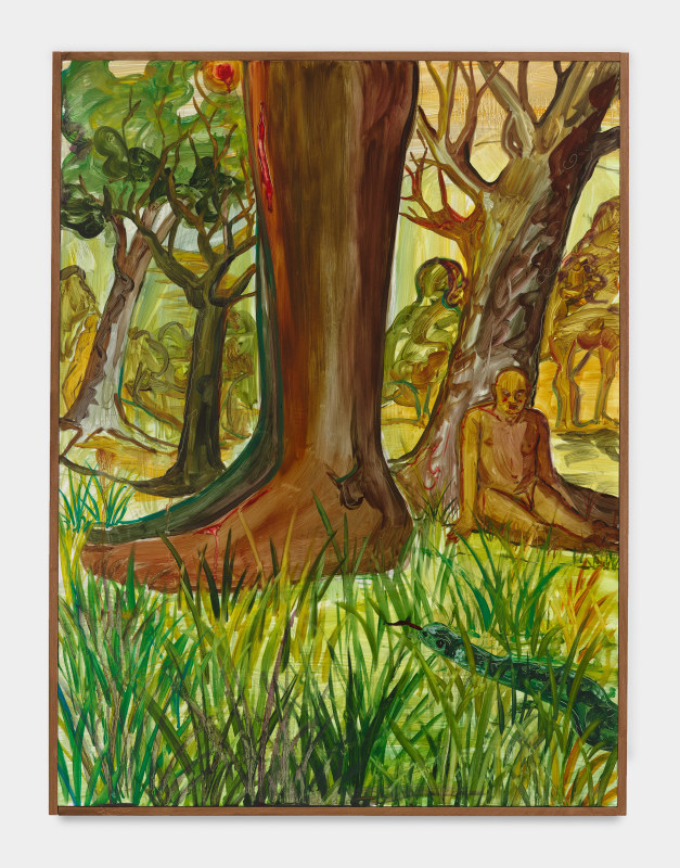 Kemi Onabul&eacute;, &quot;Untitled: Observation of a Couple&quot;, 2025, oil on panel, 32 1/4 x 24 3/8 in (81.9 x 61.9 cm)