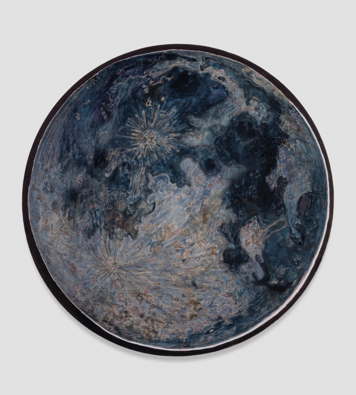 Waning Crescent, 2022, oil on linen, 52 in diameter (132 cm)