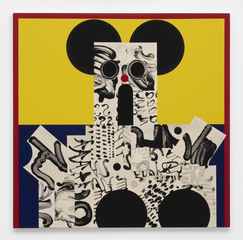 David Korty, &quot;Figure on yellow and blue with black ears,&quot; 2019