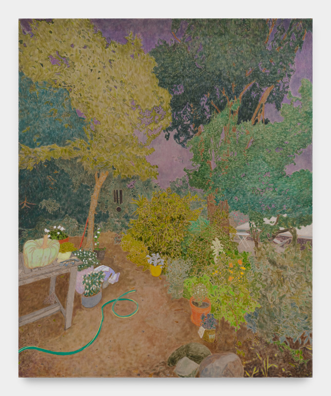 Hayley Barker,&nbsp;&quot;Autumn Moon Garden 1,&quot; 2024,&nbsp;oil on linen,&nbsp;100 x 82 in (254 x 208.3 cm)
