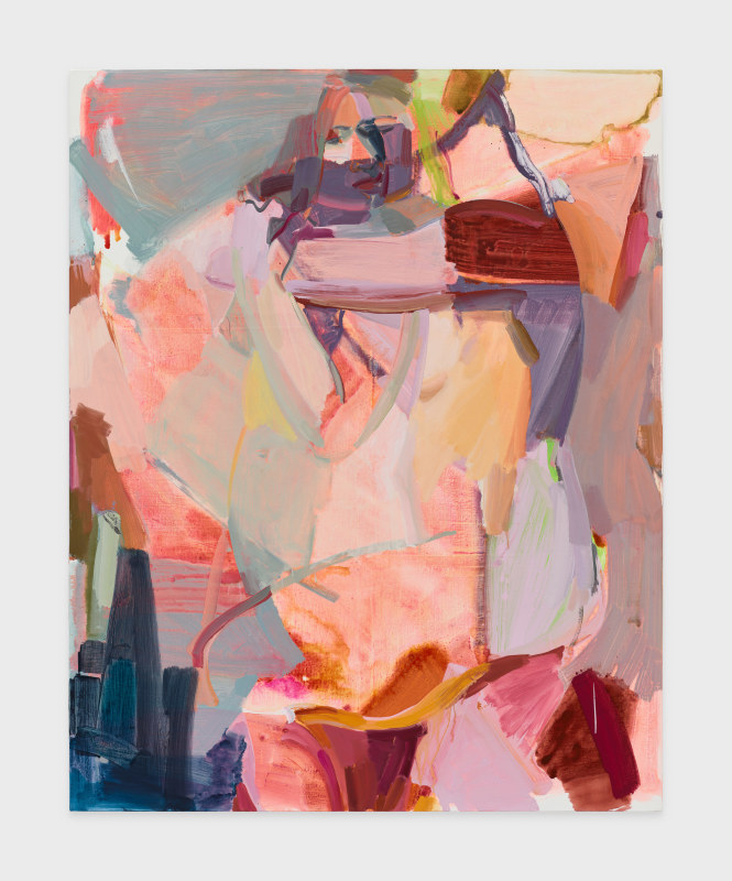 Sarah Awad, &quot;Pink California,&quot; 2021, oil and vinyl on canvas, 60 x 48 in (152.4 x 121.9 cm)
