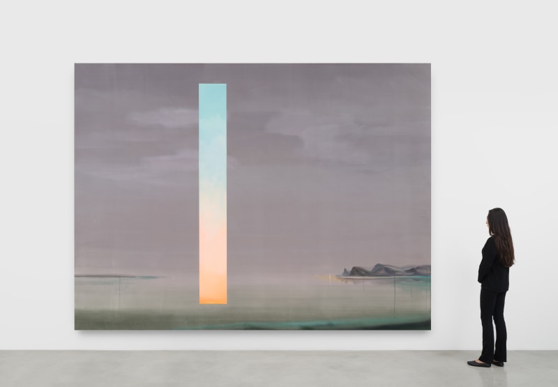 Wanda Koop, &quot;Black Sea Portal - Sunset Orange&quot;, 2023, acrylic on canvas, 119 1/2 x 159 1/2 in (303.5 x 405.1 cm)