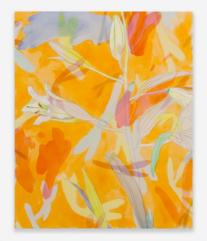 Paul Heyer, &quot;Papaya&quot;, 2014, oil and acrylic on silk, 23 x 28 in (58.4 x 71.1 cm)