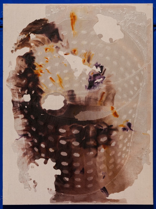 Bucket Stamp Clear, 2015,&nbsp;wax, dye on canvas,&nbsp;48 x 36 in (122 x 91.4 cm)