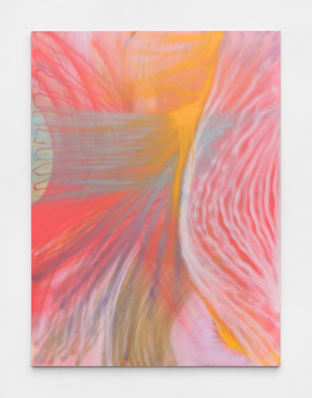 Andrea Marie Breiling, &quot;I Wanna Surround You Like A Fire&quot;, 2021, acrylic and aerosol spray on canvas, 91 1/2 x 68 in (232.4 x 172.7 cm)