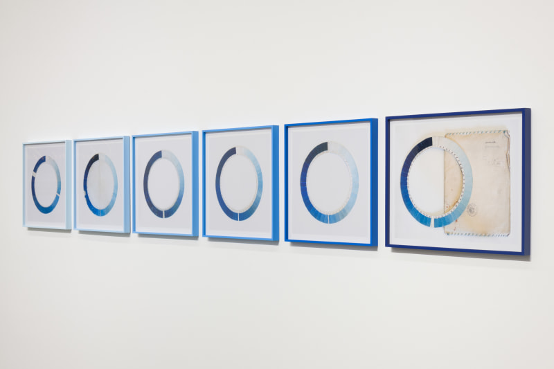 Elise Rasmussen, Cyanometers, installation view, 2018.
