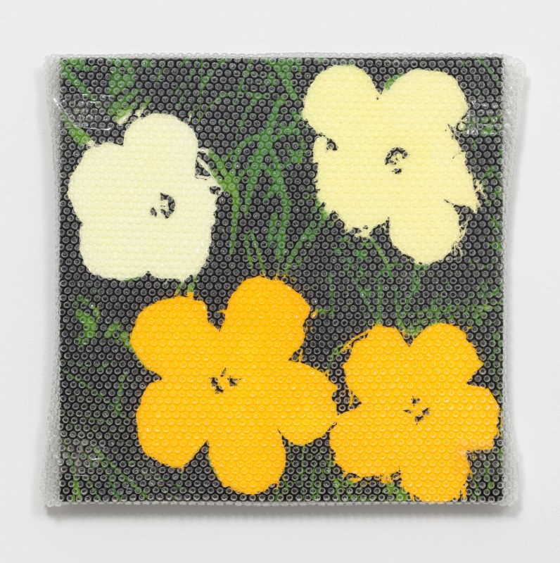 Tammi Campbell, &quot;Flowers with bubble wrap and packing tape&quot;, 2025, acrylic on canvas, 24 5/8 x 26 in (62.5 x 66 cm)
