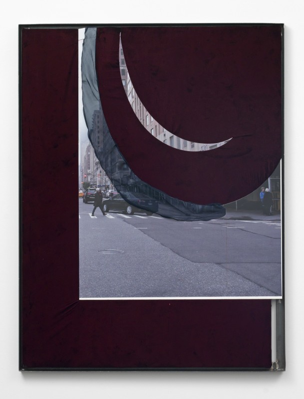 One Point Perspective, 2015, adhesive vinyl on Sintra, silk velvet, silk crepe,&nbsp;60 x 45 in (152.4 x 114.3 cm)