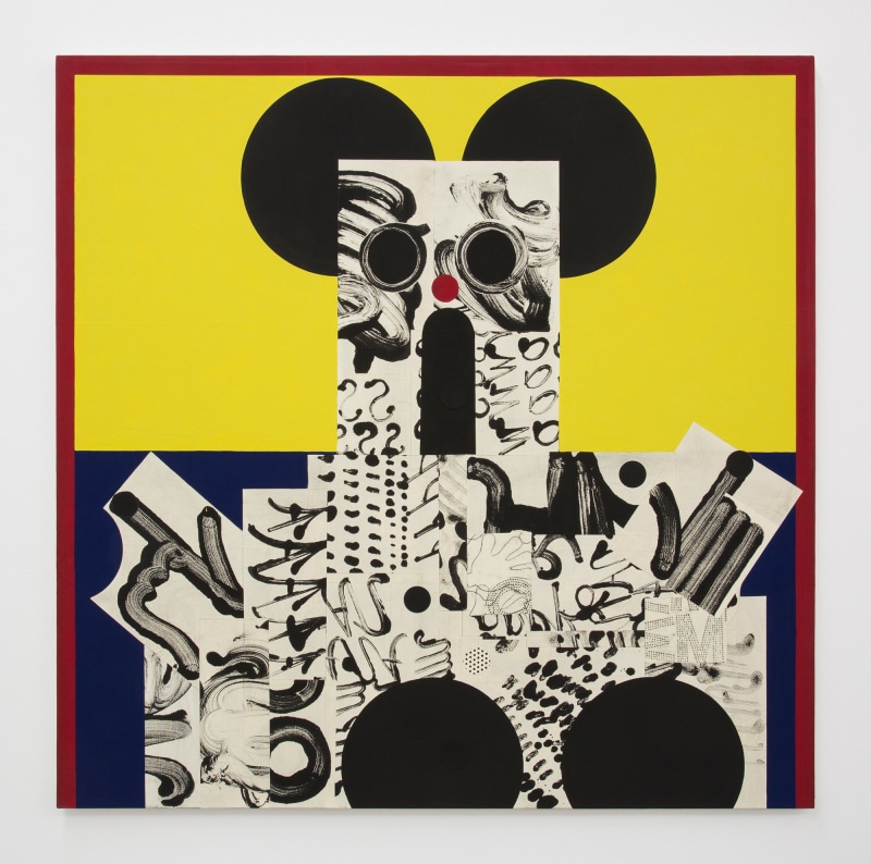 David Korty, &quot;Figure on yellow and blue with black ears,&quot; 2019
