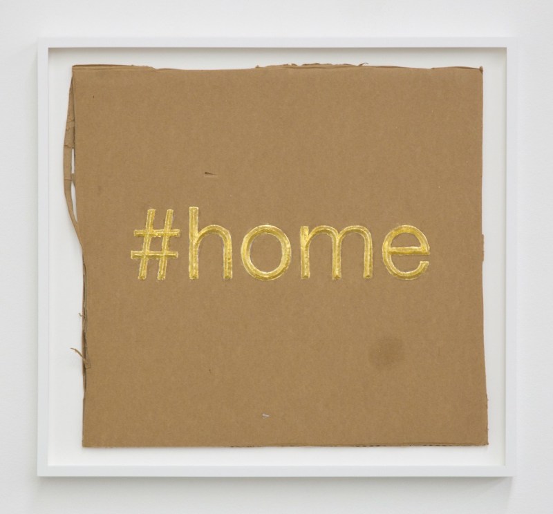 Christine Tien Wang, &quot;Home,&quot; 2016, cardboard, gold leaf, 18 x 20 in (45.7 x 50.8 cm)