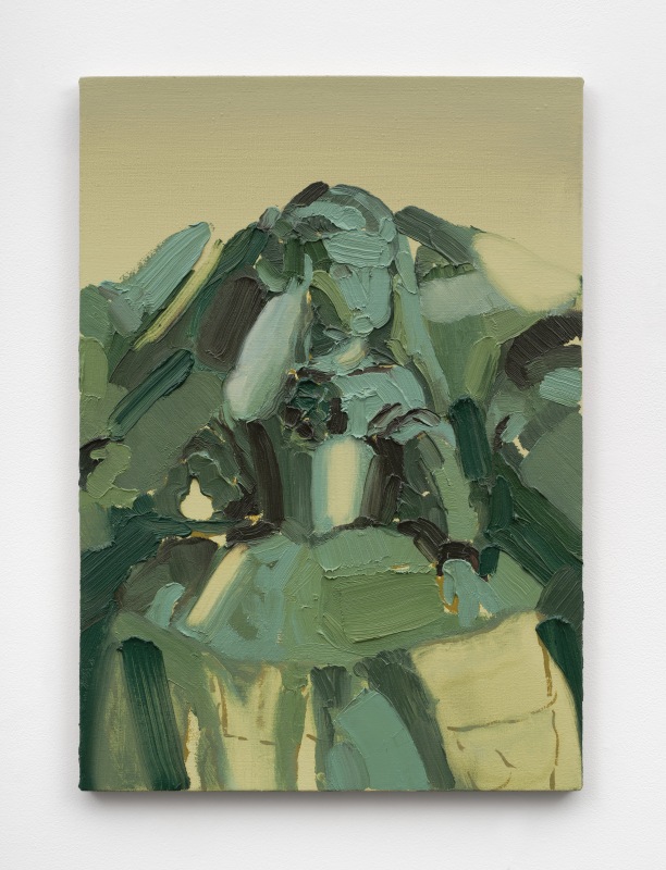 Andy Woll, &quot;Mt. Wilson (Green Menina II)&quot;, 2024, oil on linen , 27 x 19 in (68.6 x 48.3 cm)