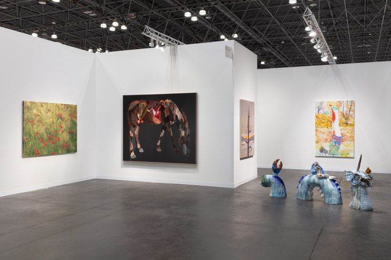 Coco Young, Andy Woll, Wanda Koop, Roxanne Jackson, and Farley Aguilar, installation view at The Armory Show, Booth 340, 2023